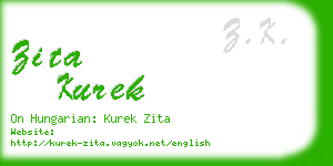 zita kurek business card